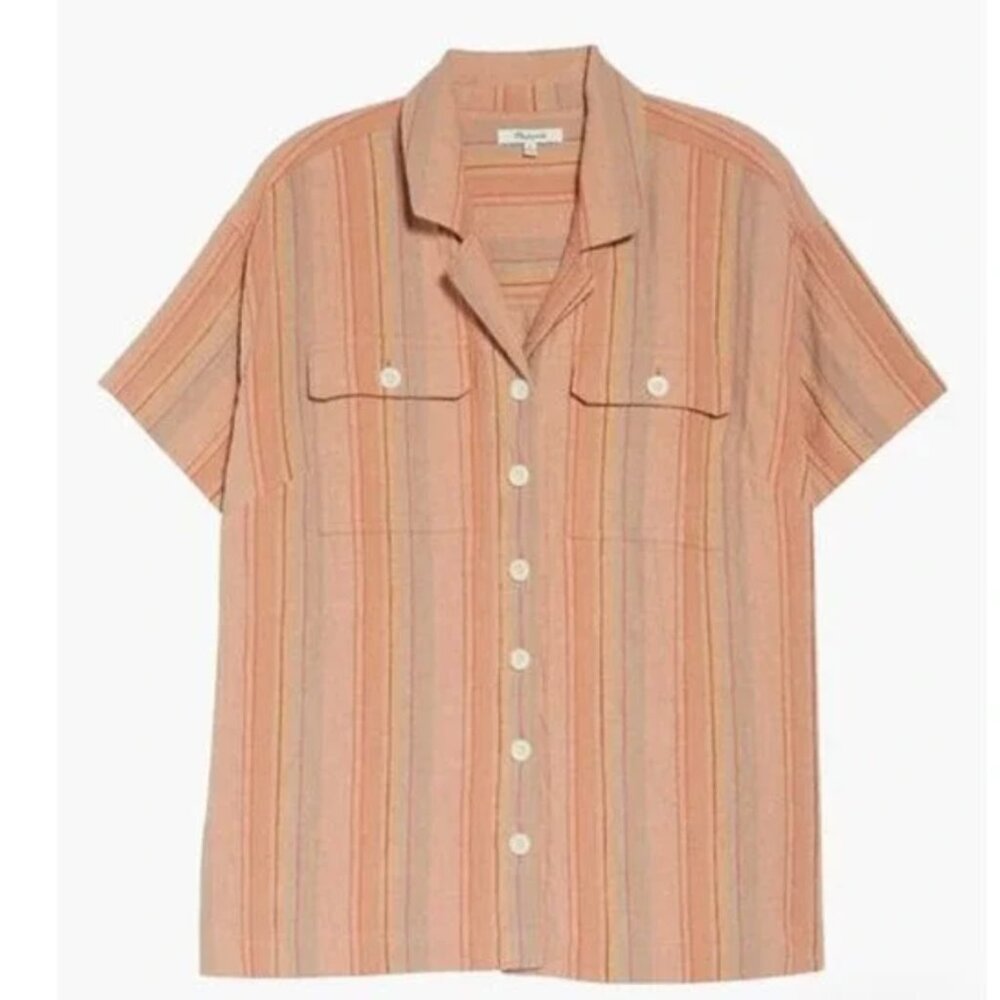 Madewell Stripe Stretch Camp Shirt
